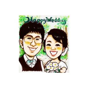 似顔絵ウェルカムボード（カラフルポップタッチ）ウェディング