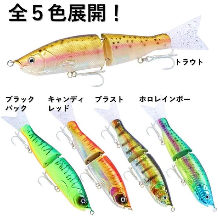 釣り具 ビックベイト ルアー S字系 ソフトテール キャンディレッド