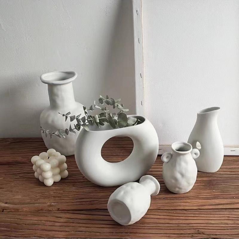 送料無料】フラワーベース ドーナツ型 シロ / ドーナツ フラワーベース