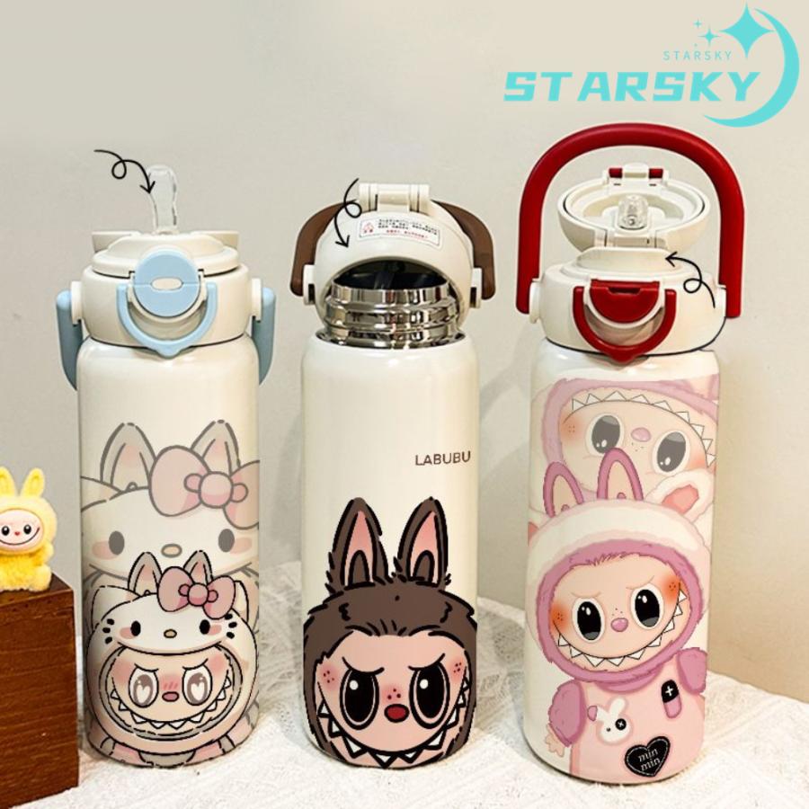 水筒 ラブブ 魔法瓶 620ml ストロー付き 直飲み可 学生 通勤 手持ち