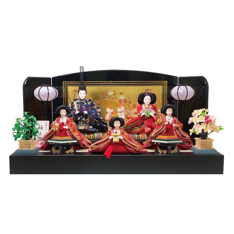 雛人形 ひな人形 五人平飾り コンパクト 雛 親王飾り : 恵月人形本舗