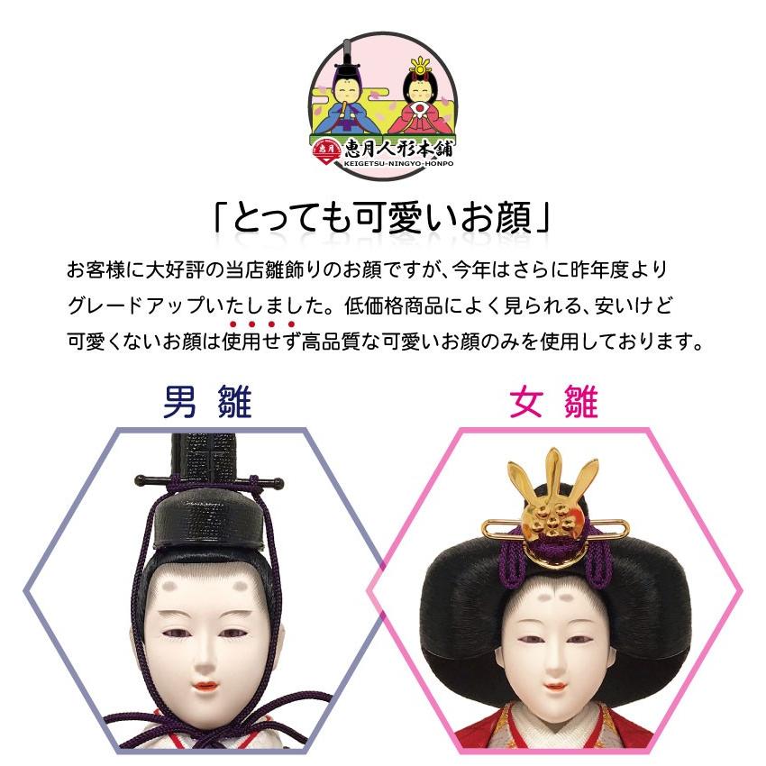 雛人形 ひな人形 壁掛けL字ケース コンパクト 雛 親王飾り : 恵月人形