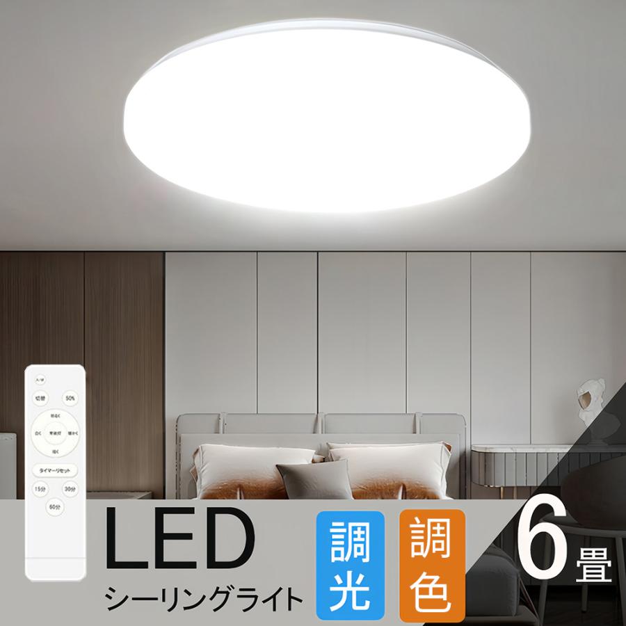 NISSIN LUX シーリングライト 6畳 調光調色 LED照明 リモコン付き