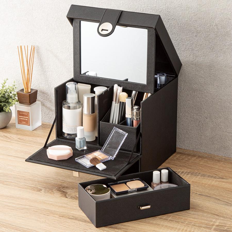 ニトリ（NITORI） スクエアコスメボックス(ブラック NH18) : ニトリ