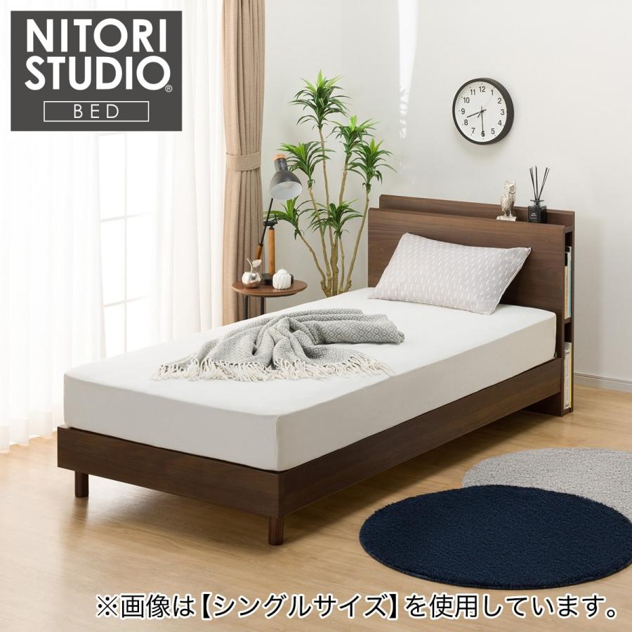 ニトリ（NITORI） セミダブル 棚・サイド収納付きベッドフレーム(NS
