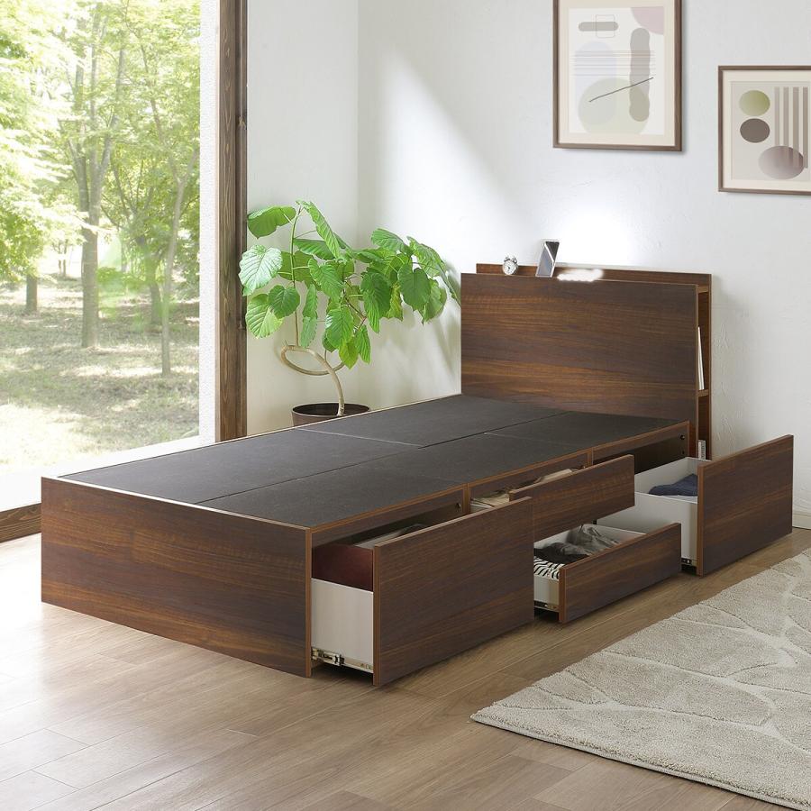 ニトリ（NITORI） ベッド チェストベッドフレーム(DBR) 収納付き