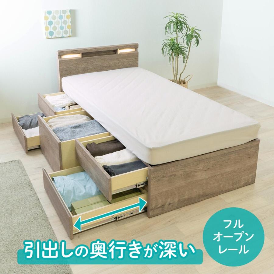 ニトリ（NITORI） ベッド ベッドフレーム 大容量の深引出が便利な機能