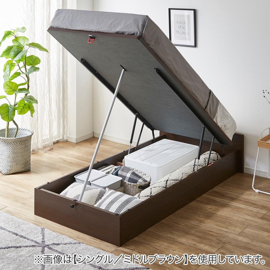 ニトリ（NITORI） ダブルベッドフレーム(OP IB ヘッドレス たて開き 深