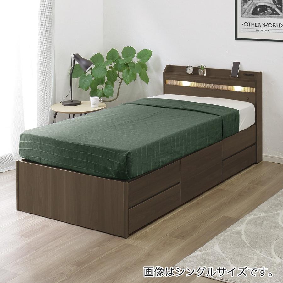 ニトリ（NITORI） セミダブル 豊富な収納力のチェストベッド (ダーク