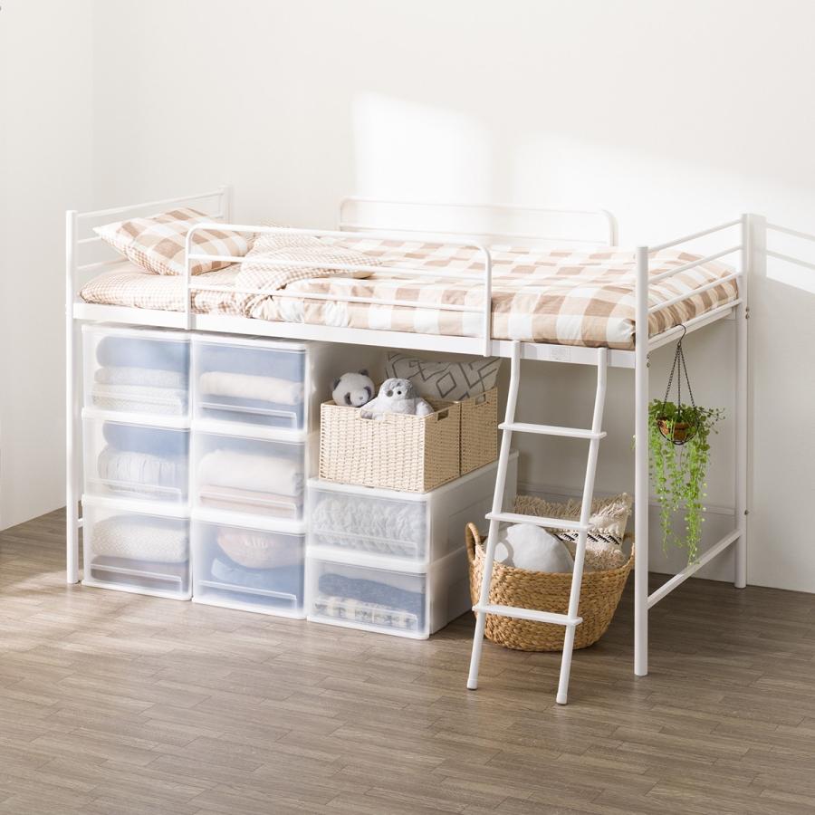 ニトリ（NITORI） スチールミドルベッド(MB02 WH) ニトリ期間限定：4/6