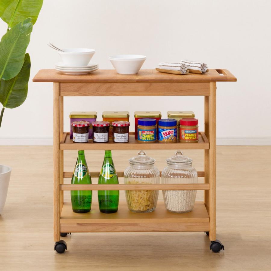 ニトリ（NITORI） ワゴン(アルナスDF 80 LBR) キッチンワゴン キッチン