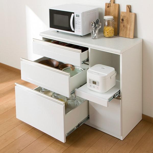 ニトリ（NITORI） 幅100 キッチンカウンター(アルミナ2 100CT WH