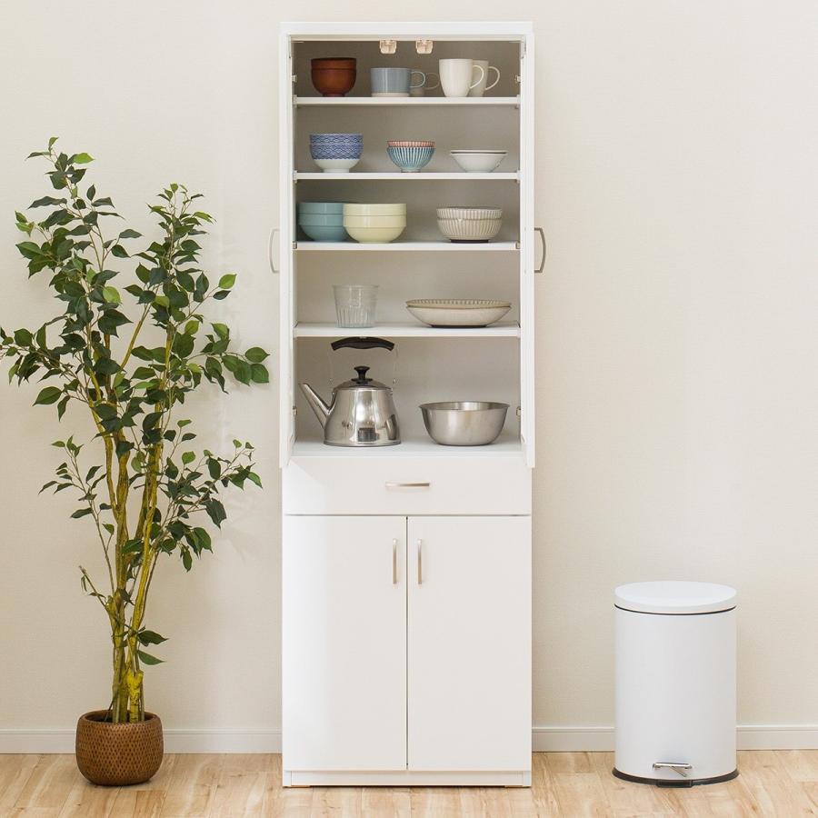 ニトリ（NITORI） 幅60cm 食器棚(コパン T 60DB WH) ニトリ期間限定：4