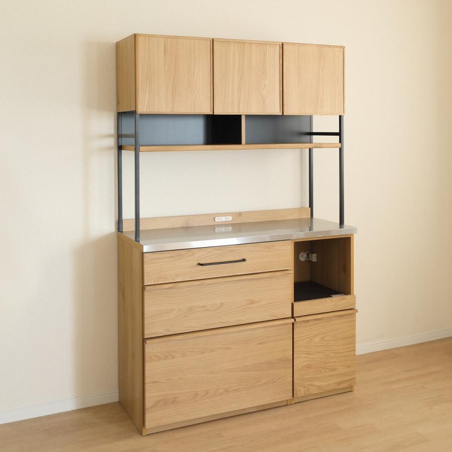 ニトリ（NITORI） 幅120cm 天然木突板ステンレス天板キッチンボード