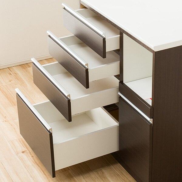 ニトリ（NITORI） 幅90 キッチンボード(レジューム 90AG-S DBR/90QH-R