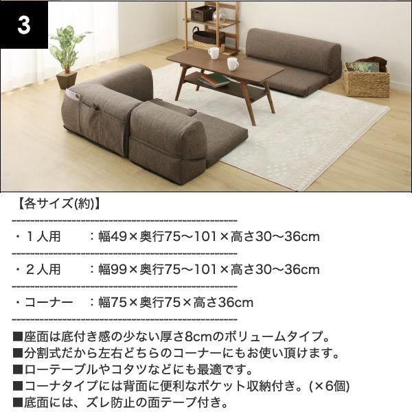 ニトリ（NITORI） ソファー ソファ ポケット付きロータイプコーナー