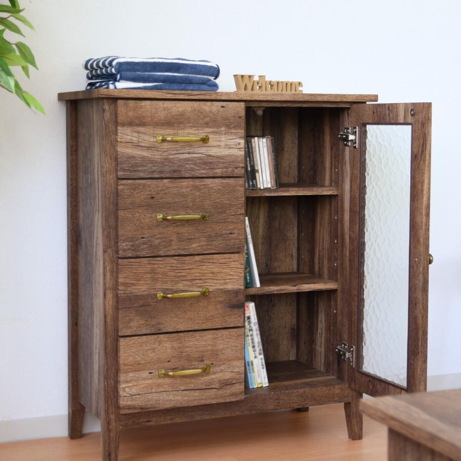 ニトリ（NITORI） ヴィンテージ風キャビネット (幅70cm DBR) サイド