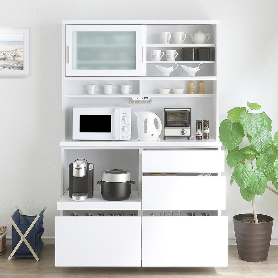 ニトリ（NITORI） 幅120cm 鏡面仕様のキッチンボード 引戸タイプ（幅