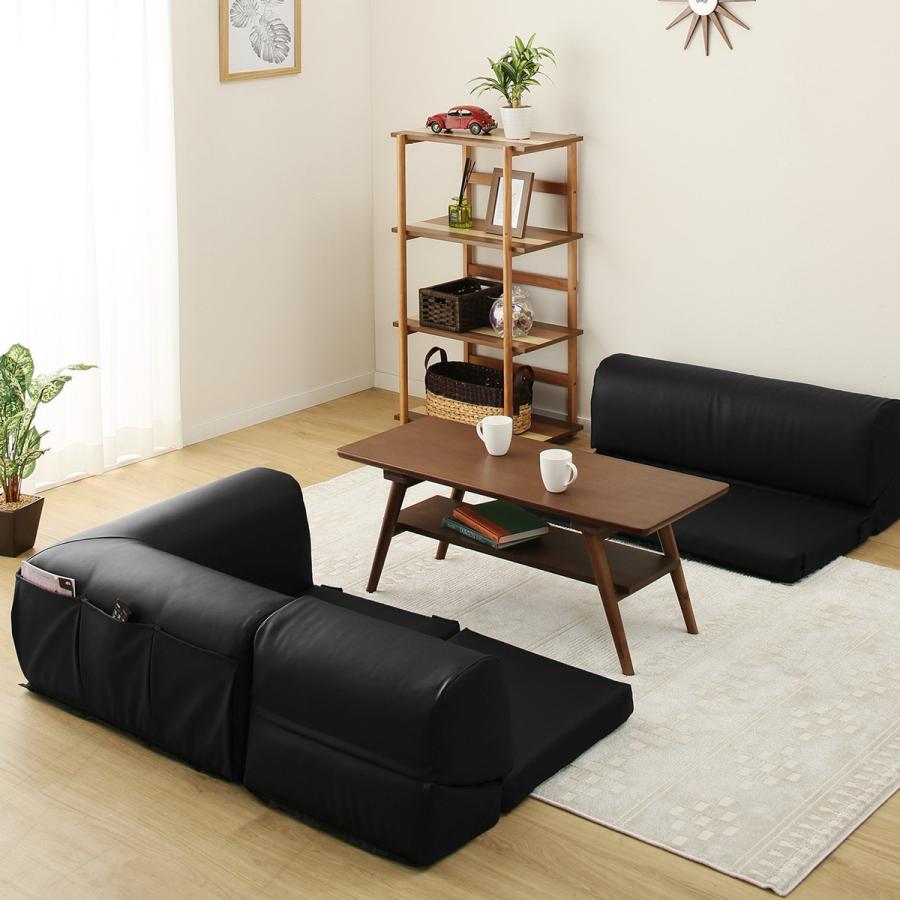 ニトリ（NITORI） ポケット付きロータイプコーナーソファ3点セット 3人