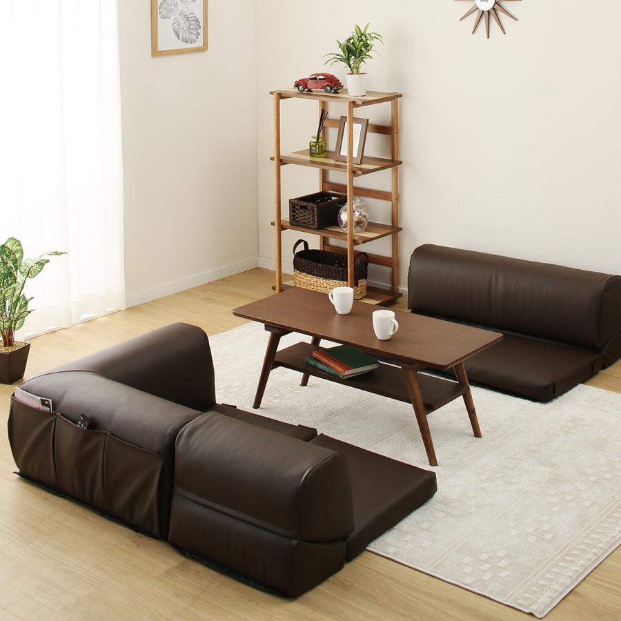 ニトリ（NITORI） ポケット付きロータイプコーナーソファ3点セット 3人