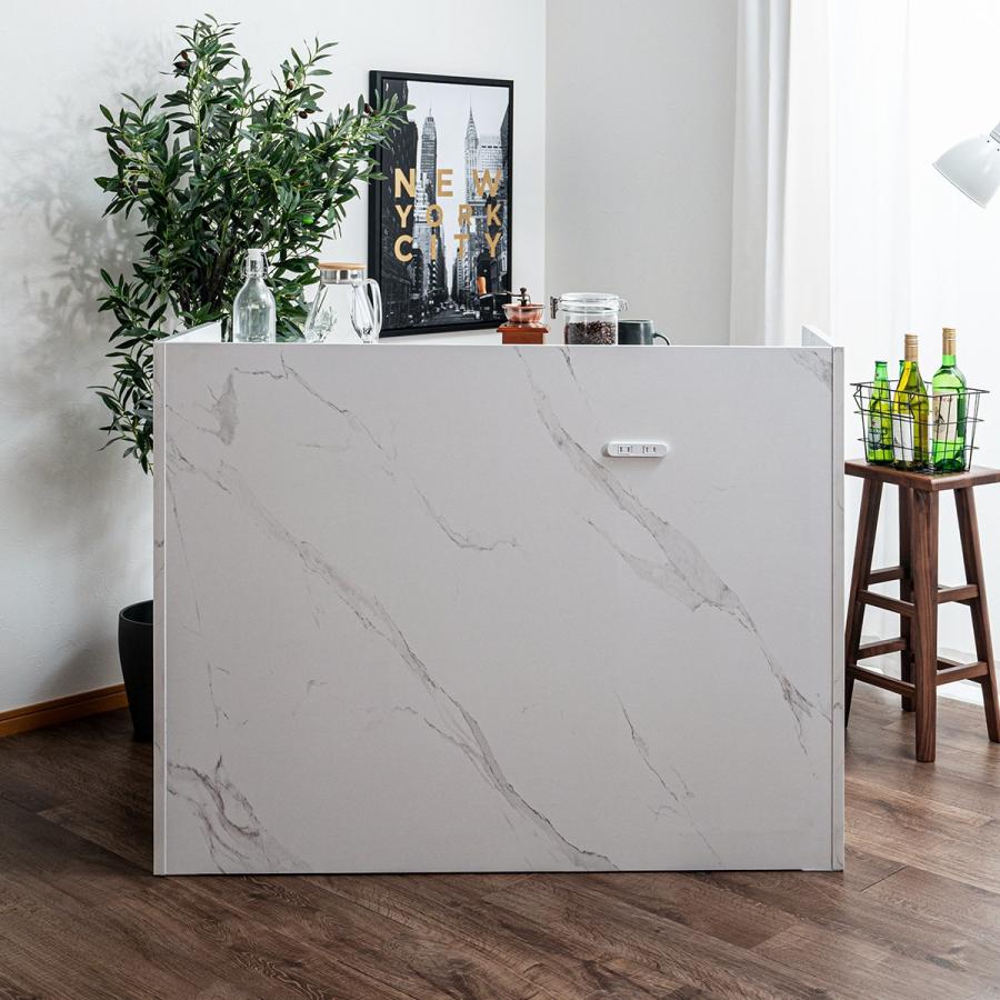 ニトリ（NITORI） セラミック天板 両面カウンター 幅120cm (WH