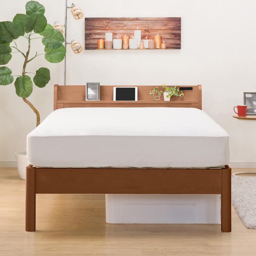 ニトリ（NITORI） ベッド セミダブル 頑丈こぼれ止め棚付きベッド