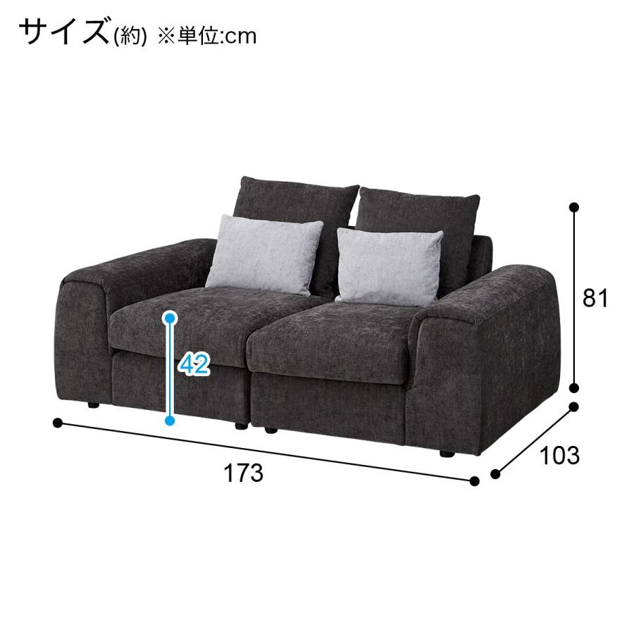 ニトリ（NITORI） 2人掛け布張りセパレートソファ(LB04 GY) ニトリ期間