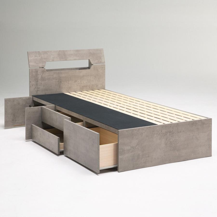 ニトリ（NITORI） 引き出し収納付き シングルベッドフレーム(KR GY