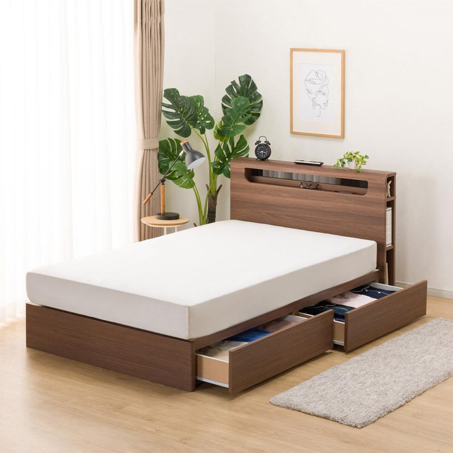 ニトリ（NITORI） セミダブルすのこベッドフレーム(EB-003 引出し収納