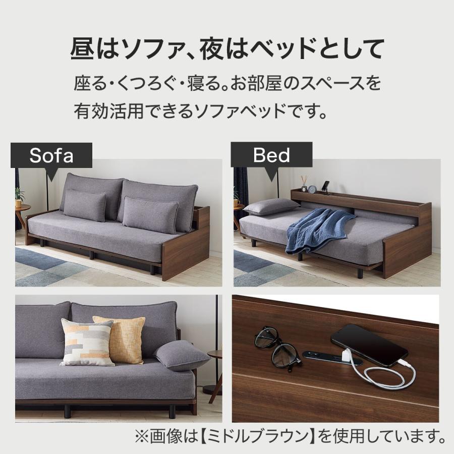 ニトリ（NITORI） 3Way ベッドソファ(B2 MGY/LBR) ニトリ期間限定：4/6