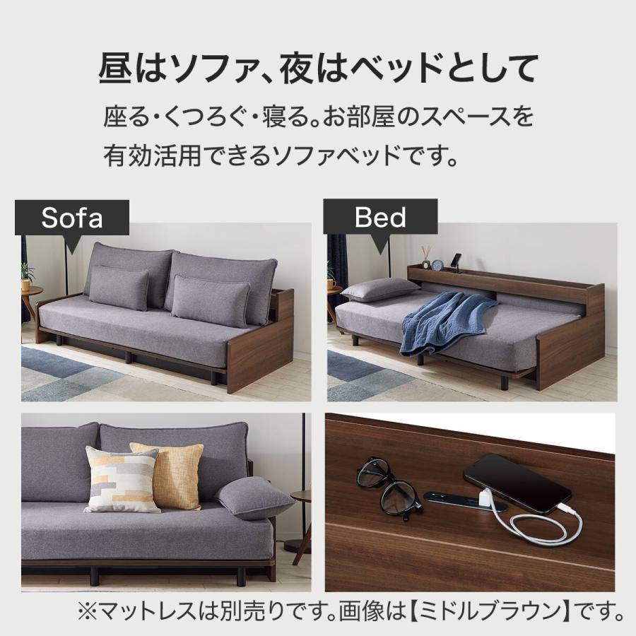 ニトリ（NITORI） 3Way ベッドソファフレーム(B2 マットレス別売り MGY