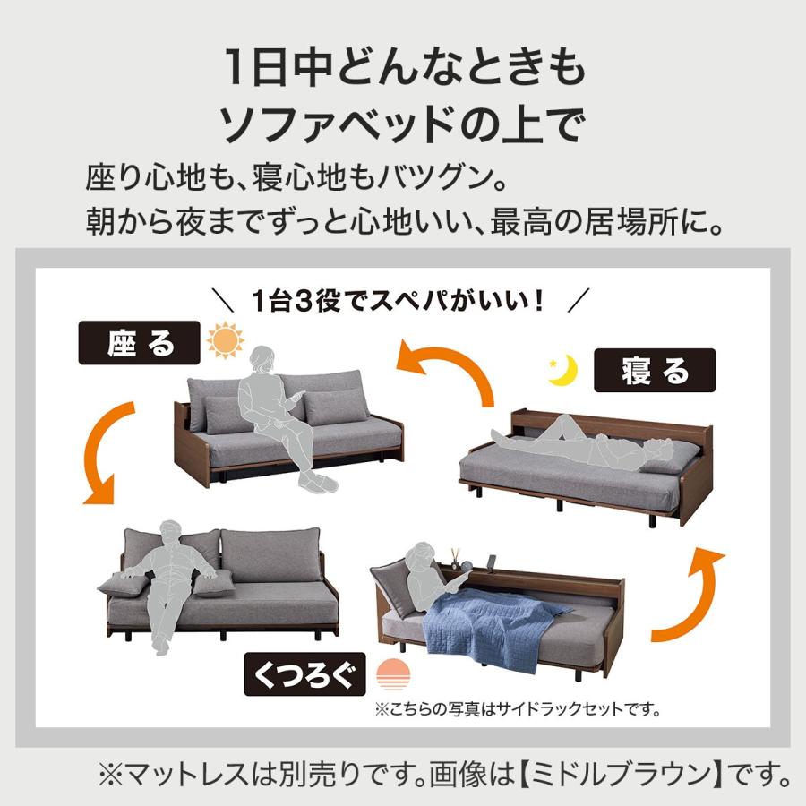 ニトリ（NITORI） 3Way ベッドソファフレーム＋サイドラックセット(B2