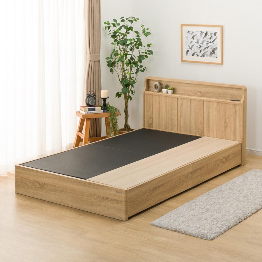 ニトリ（NITORI） ベッド セミダブル アンティーク調 棚付きベッド