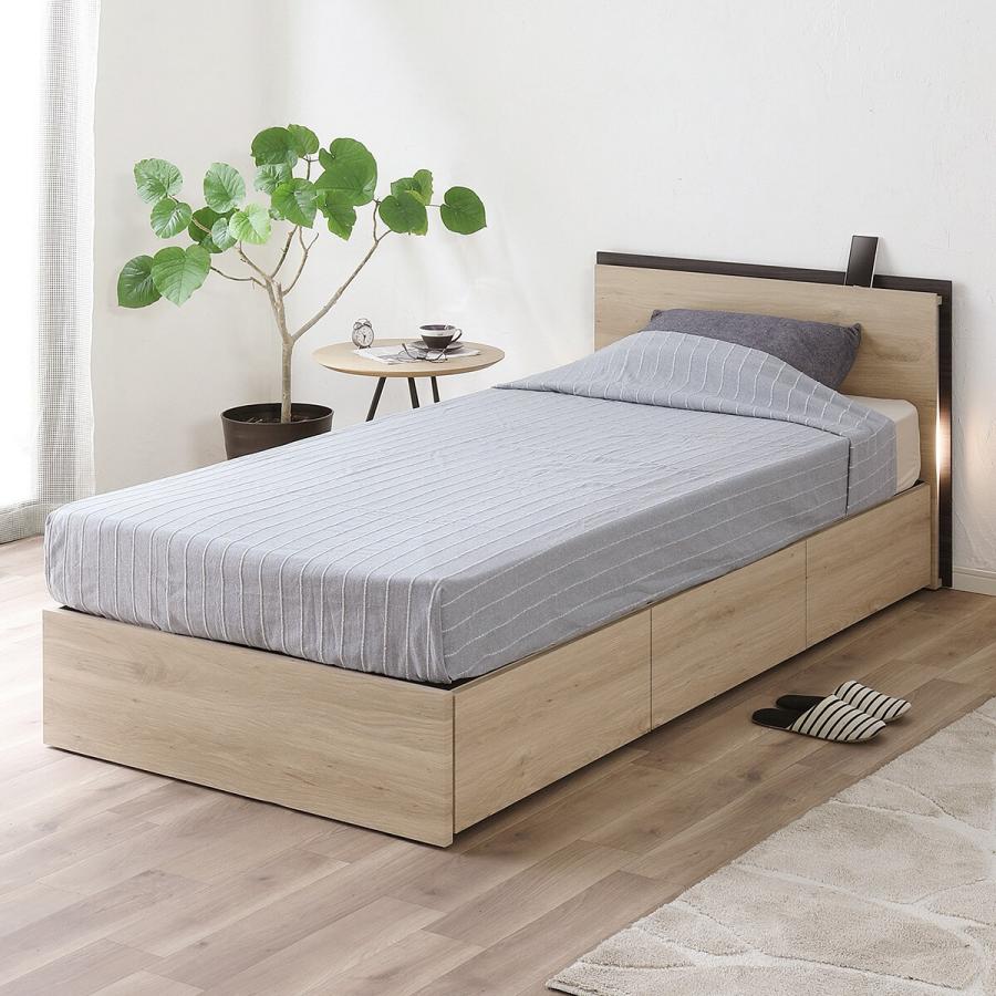 ニトリ（NITORI） シングル 照明・コンセント付き収納ベッドフレーム