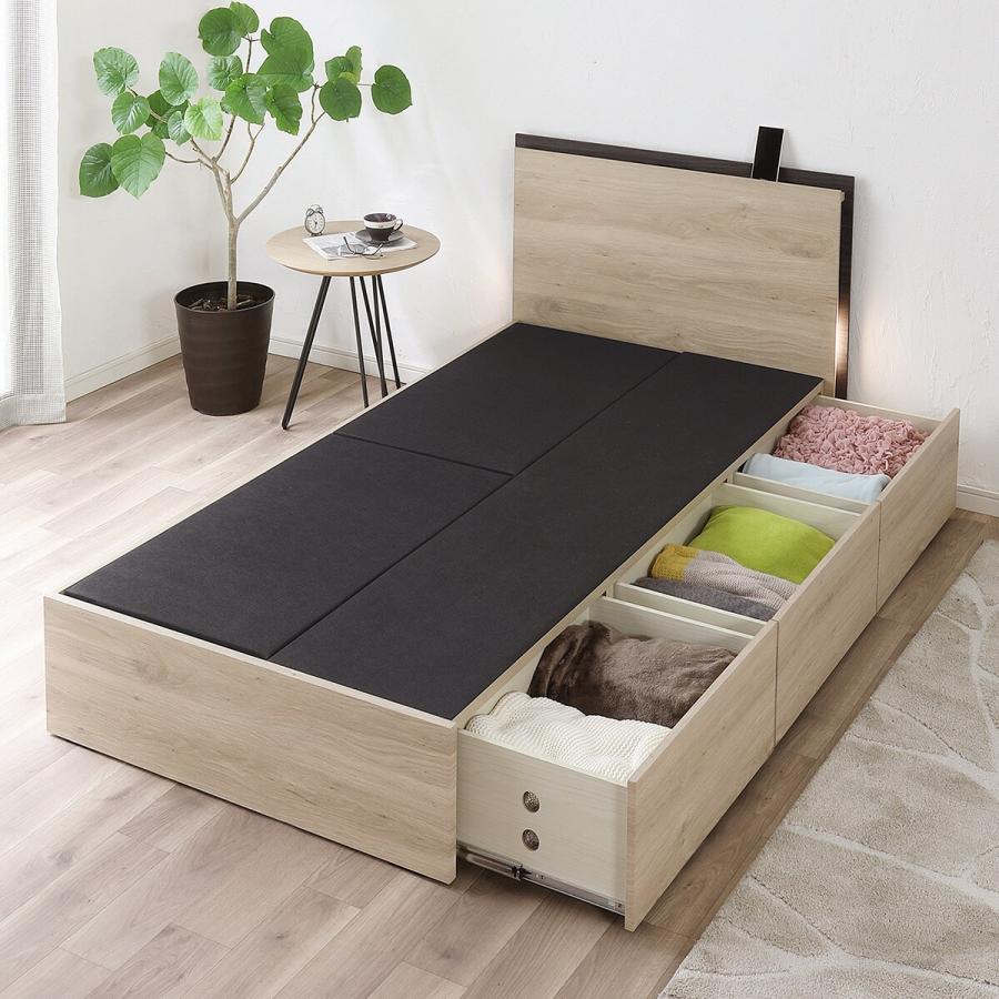 ニトリ（NITORI） シングル 照明・コンセント付き収納ベッドフレーム