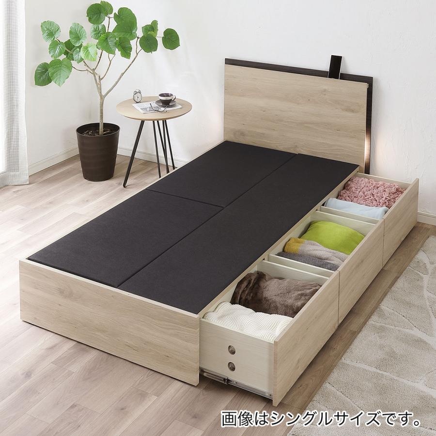 ニトリ（NITORI） セミダブル 照明・コンセント付き収納ベッドフレーム