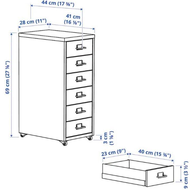 イケア（IKEA） HELMER ヘルメル 引き出しユニット キャスター付き