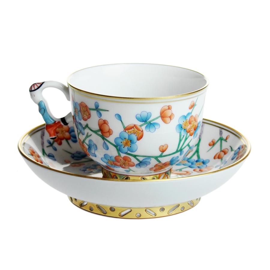 ヘレンド（HEREND） 並行輸入品 シノワズリ PFC 白地紅梅 ティーカップ