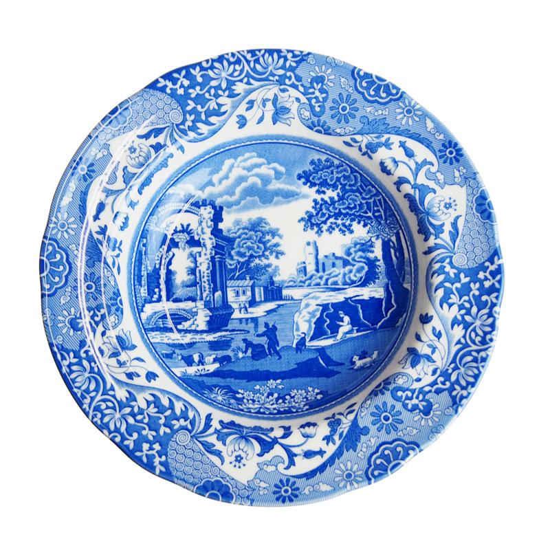 Spode 並行輸入品 スポード ブルーイタリアン スーププレート 23cm