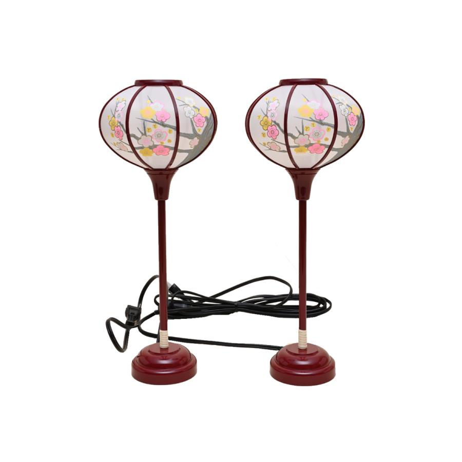 雛人形 お雛様 雪洞 ぼんぼり 単品 コード付 31cm 丸梅31 赤 樹脂製