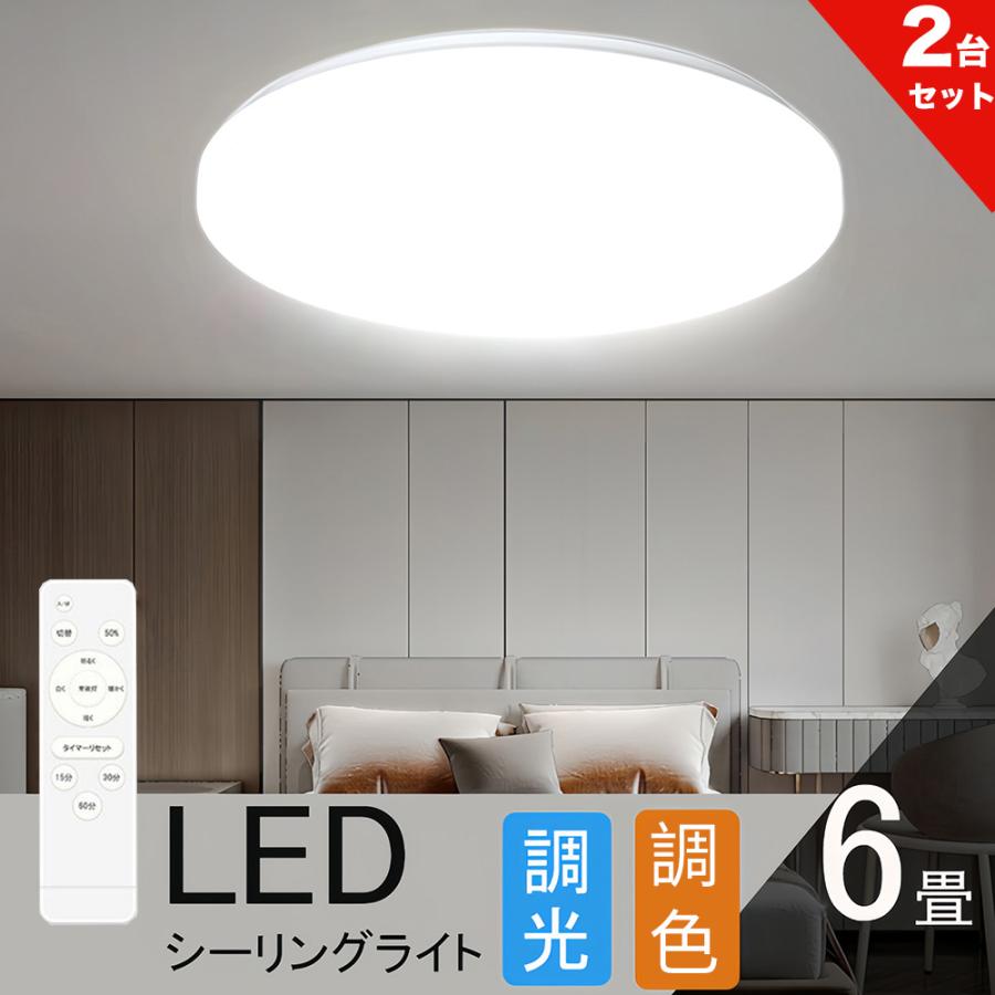 NISSIN LUX シーリングライト 6畳 調光調色 LED照明 リモコン付き