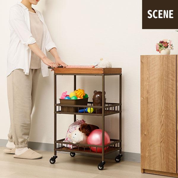 7BEAUTY（7ビューティー） ウッド 木製 ワゴン ラック キャスター付き