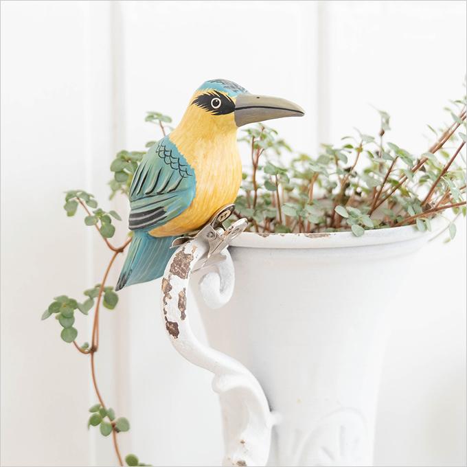 バードクリップ 木製 オブジェ インテリア アニマル 鳥 ことり 小鳥