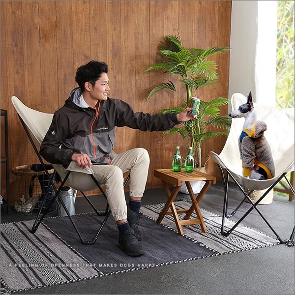 バタフライチェア 2脚セット 折りたたみ式 帆布 キャンバス シンプル