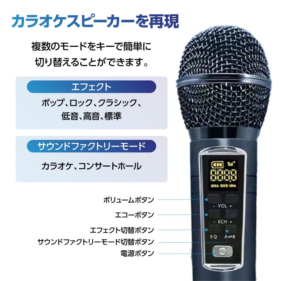 Smaly（スマリー） 家庭用カラオケ マイク付2本き 高音質カラオケ