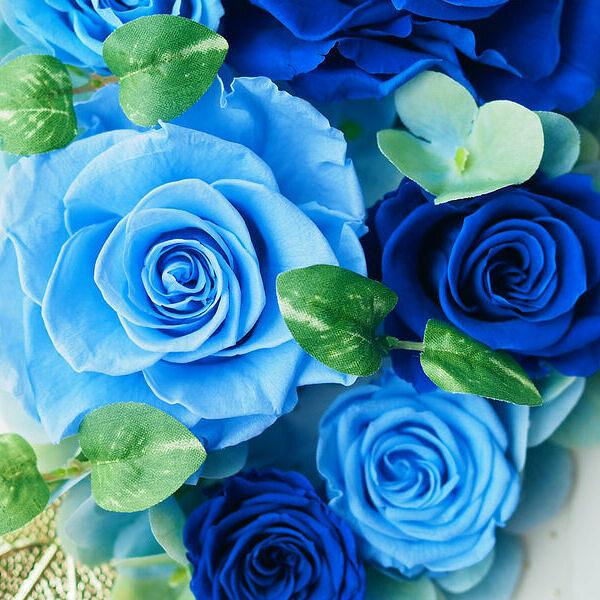プリザーブドフラワー フレームアレンジ ブルー 奇跡の青い薔薇誕生日