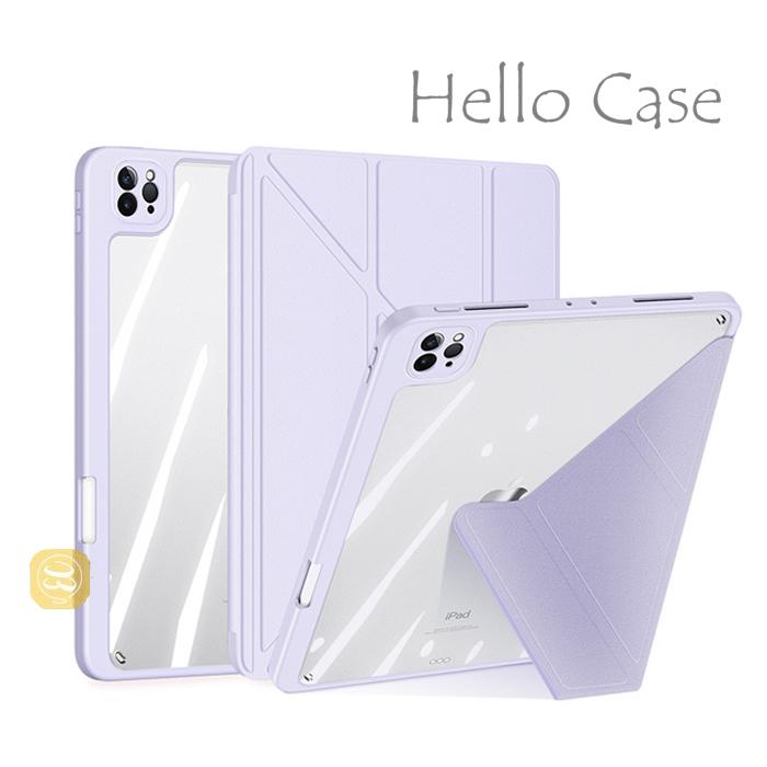 iPad Pro 12.9ケース Apple Pencil ホルダー 付き裏全透明カバー アイ