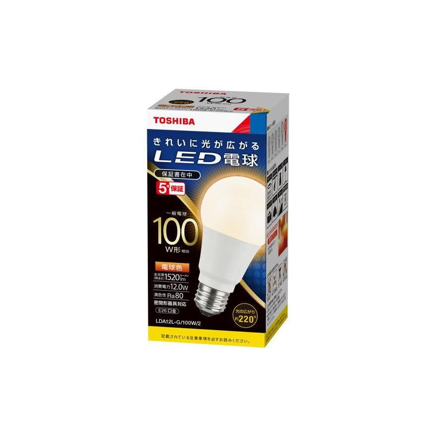 東芝ライテック (お得な10台セット)LED電球 LDA12L-G/100W/2 電球色
