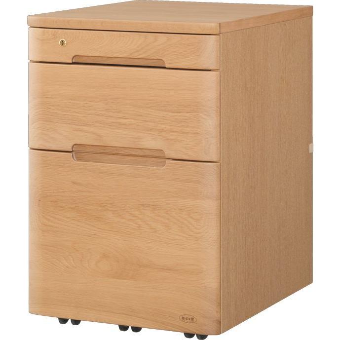 浜本工芸 ワゴン No.09移動袖A 引き出し3杯 スライドレール キャスター