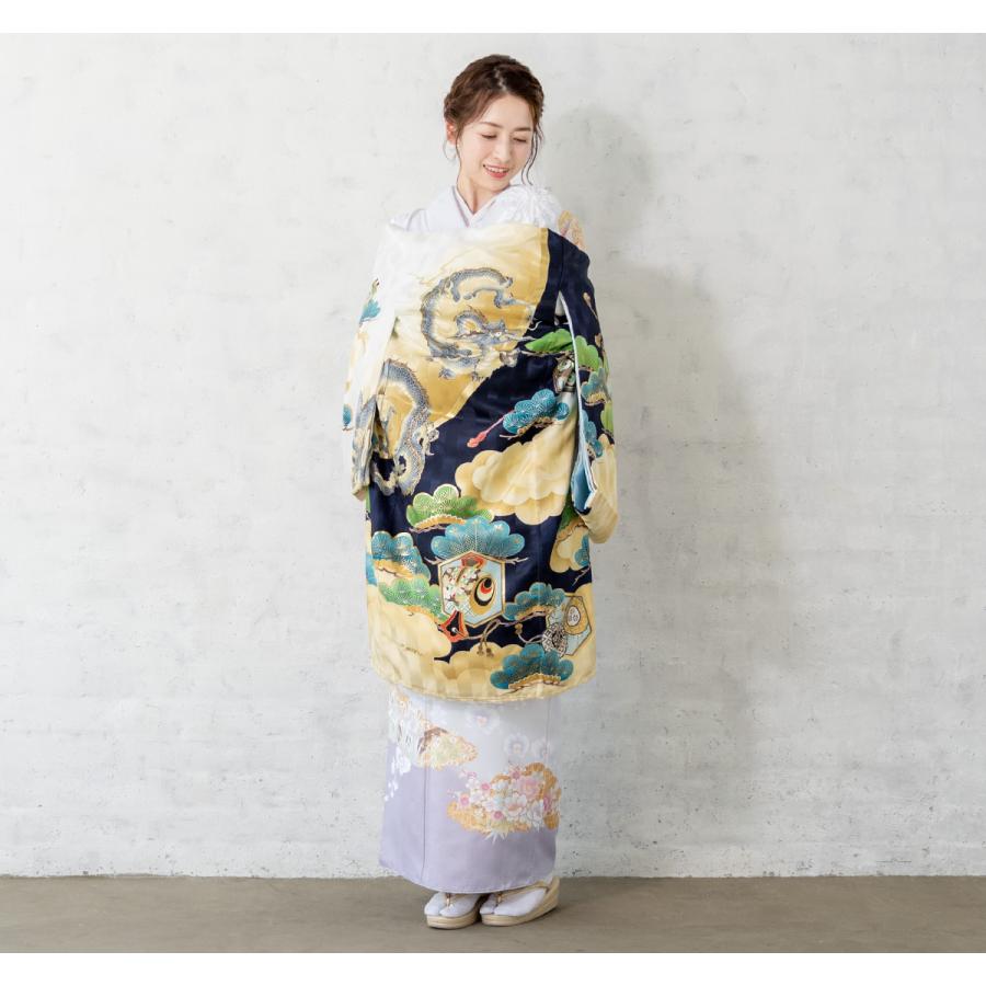 SOUBIEN（創美苑） 産着 男 男の子 販売 初着 紺 ネイビー 金色 龍 松